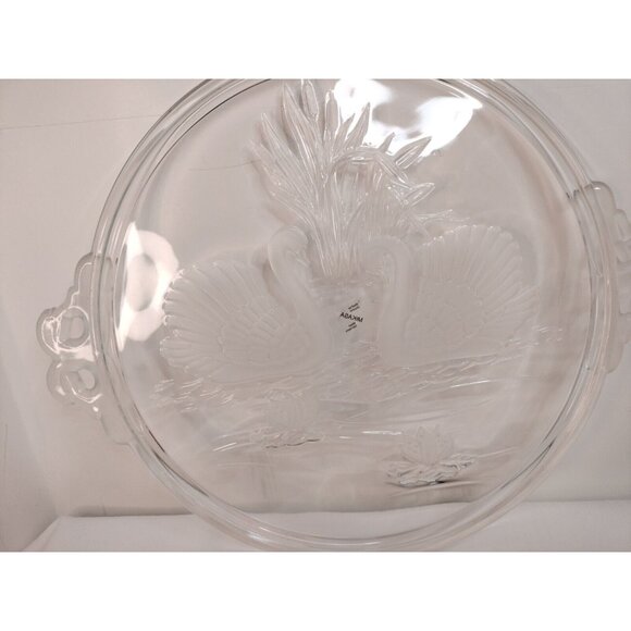 Mikasa Original Walther-Glas Crystal Swans 12" Serving Platter West Germany - Picture 4 of 8